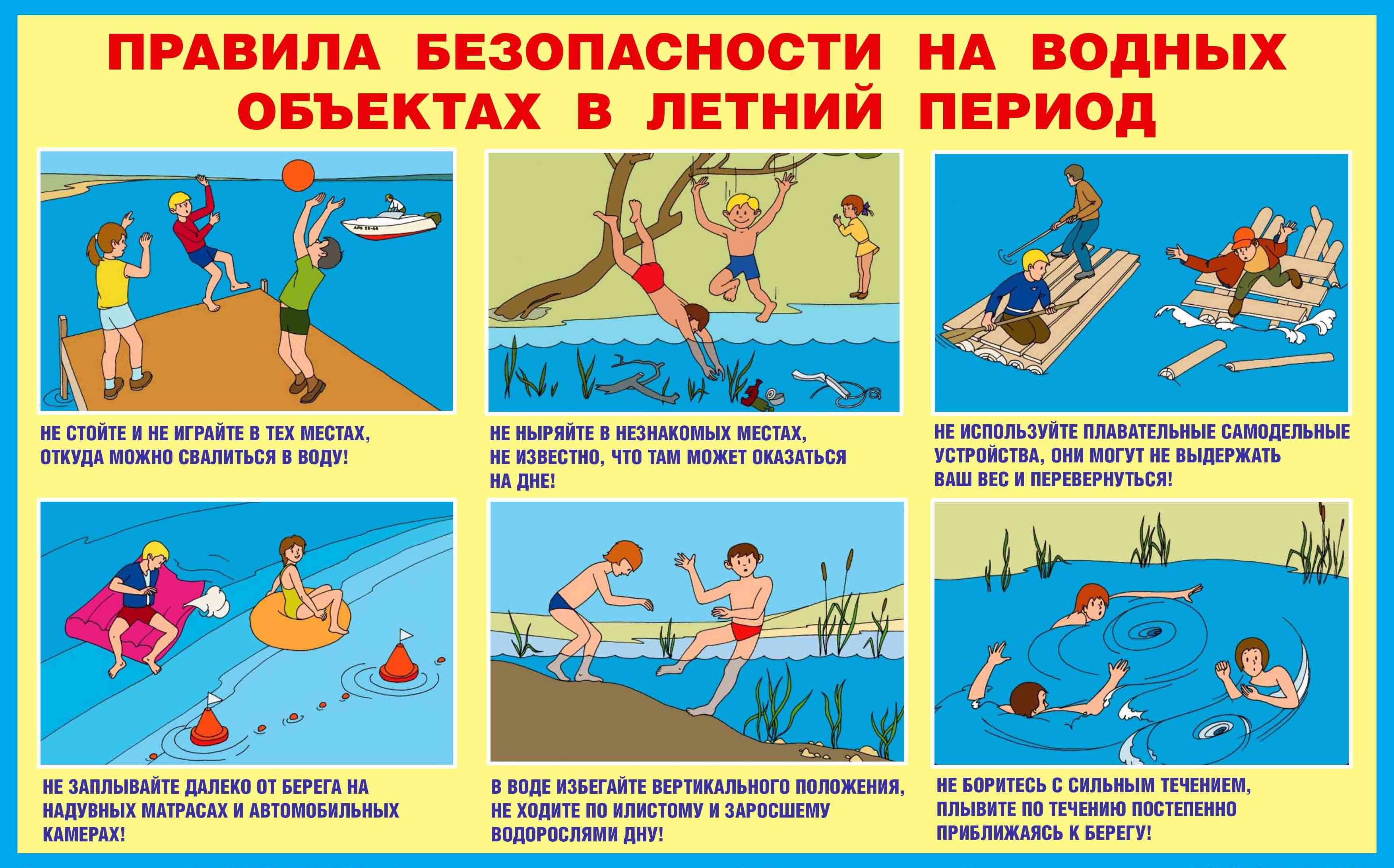 Правила Безопасности на водных объектах в летний период